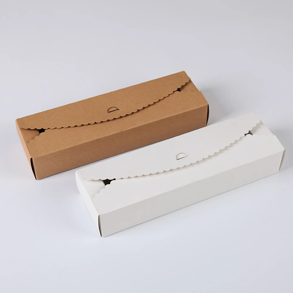 

20pcs Rectangle Kraft Packaging Boxes Paper DIY Baking Chocolate Package Box Wedding Gifts Cake Candy Boxes Plain White 23*7*4cm