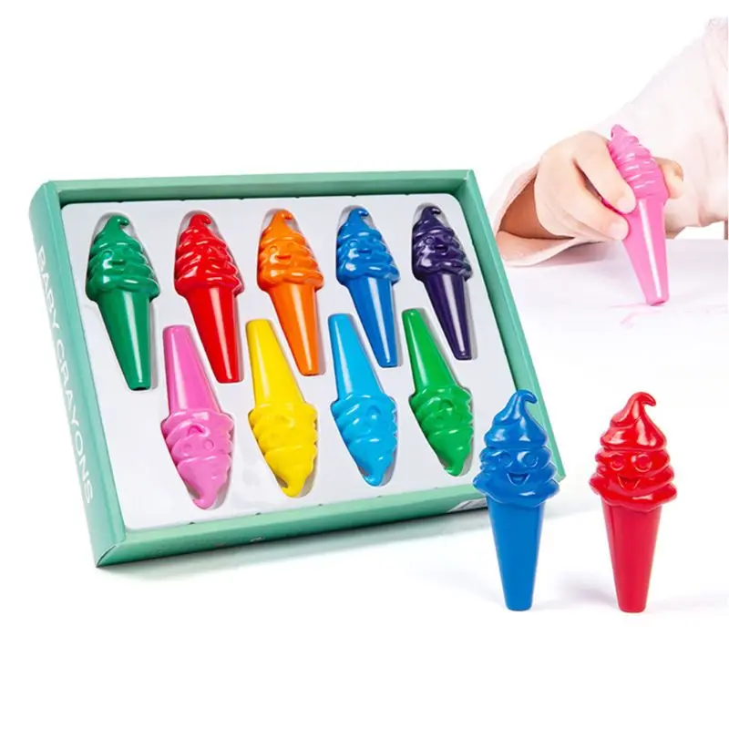 

Мелки в форме мороженого, 9 цветов, нетоксичные моющиеся рисунки, Детские ранцы для обучения детей
