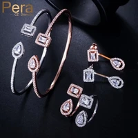 pera brand cz stone fashion design jewelry set sparkling cubic zirconia earrings bracelet bangle rings for women engagement z038