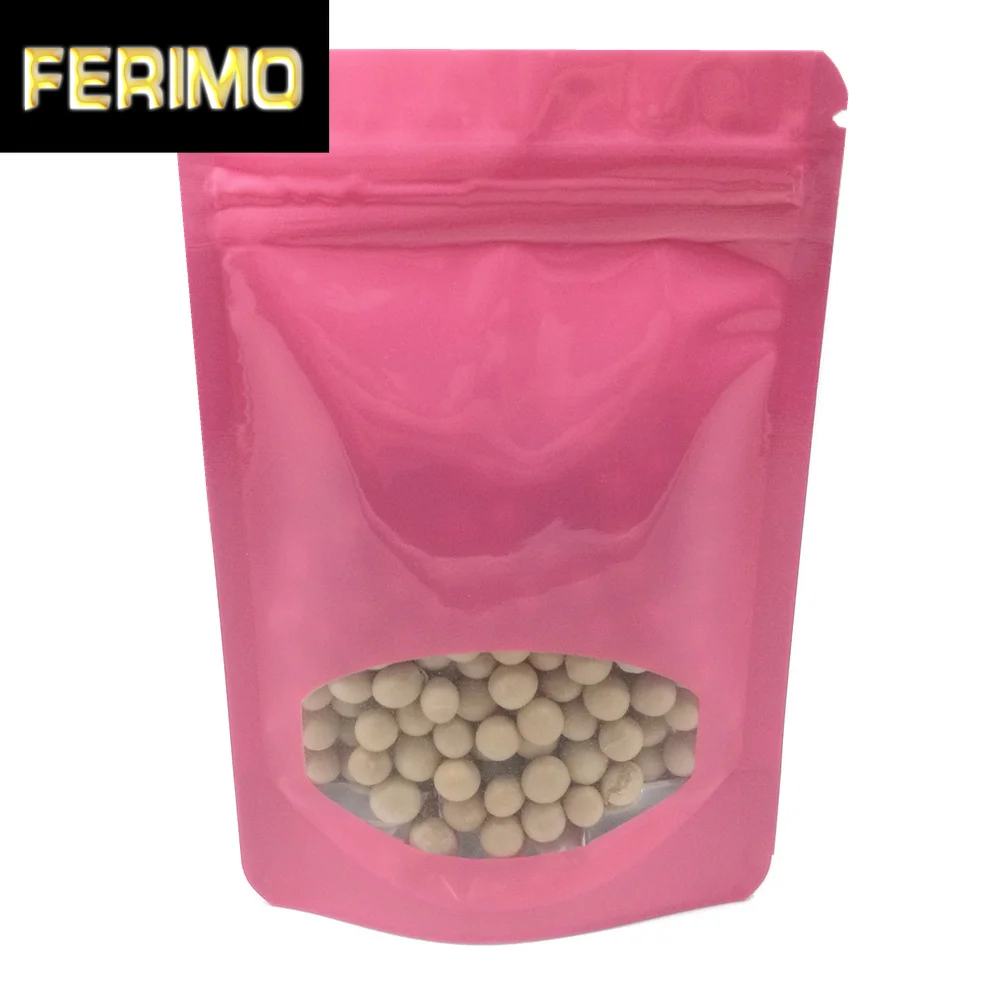 200 шт./лот розовая алюминиевая фольга для вечеринки пакет с замком молнией и