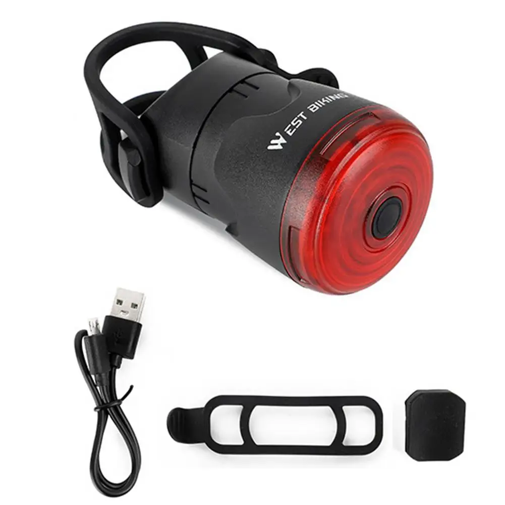 

Smart Bicycle Tail Rear Light Auto Start Stop Brake IPX6 Waterproof USB Charge Cycling Tail Taillight Bike LED Lights