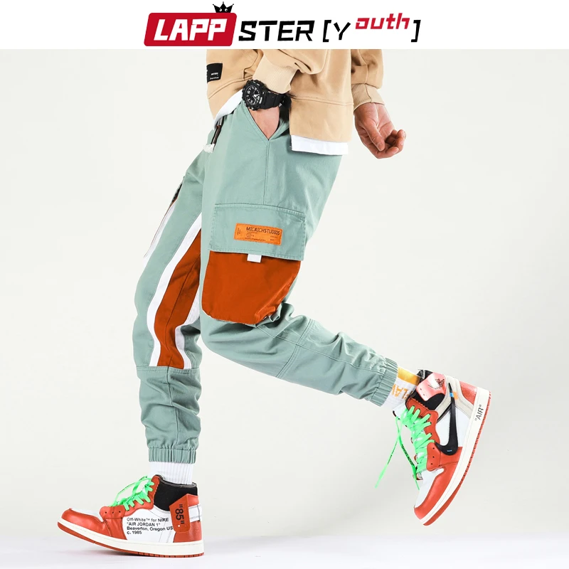 LAPPSTER мужские уличные цветные брюки-карго 2020 корейские хип-хоп Харадзюку брюки