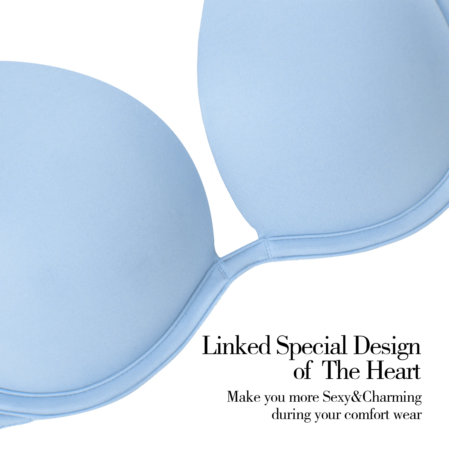 Wingslove Women’s Push Up Thick Cup Bra Seamless Underwire Lingerie Comfortable Add Two Cup Brassiere Smooth Cup Bras For Women