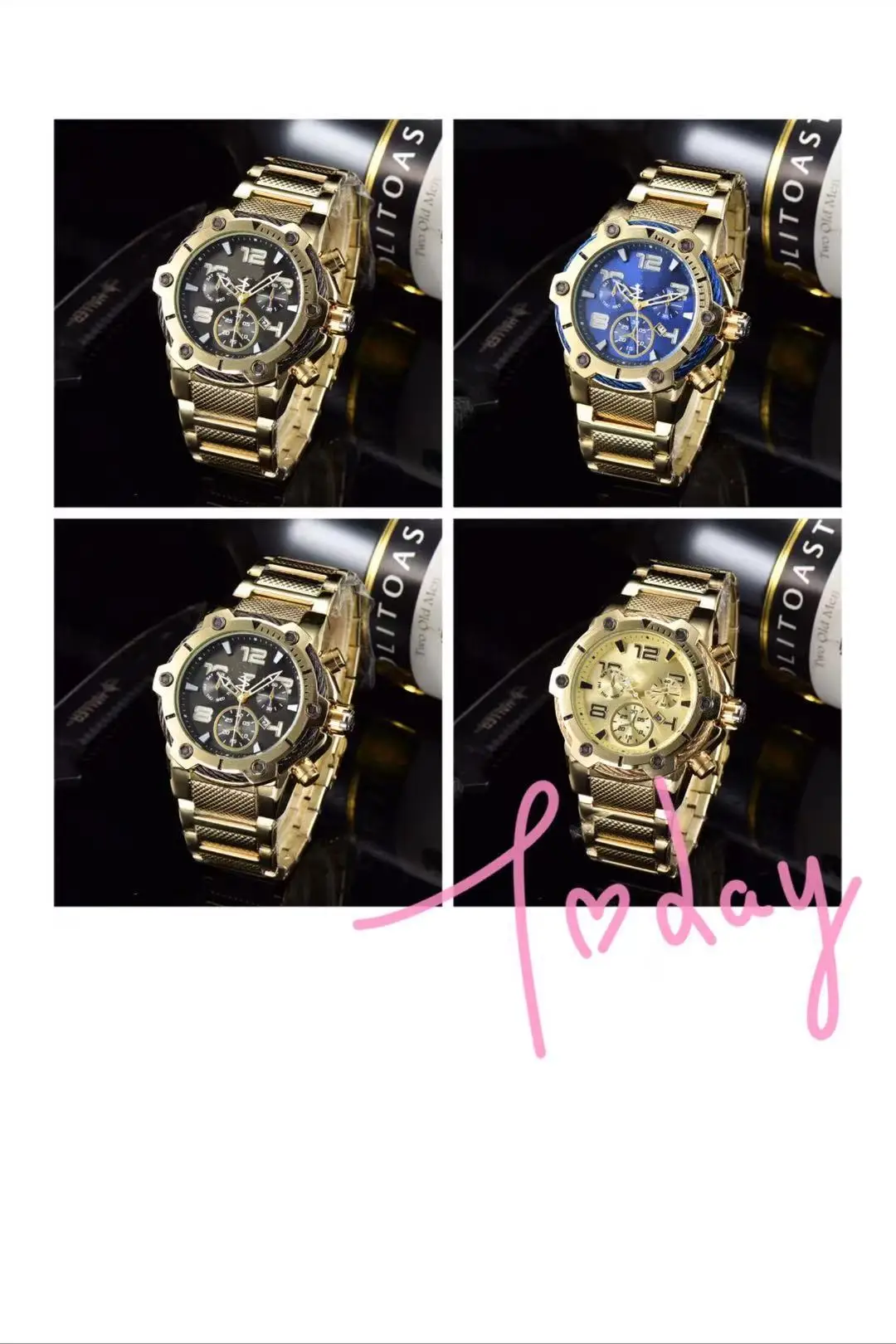 

2021 new cta large dial steel belt quartz men's watch