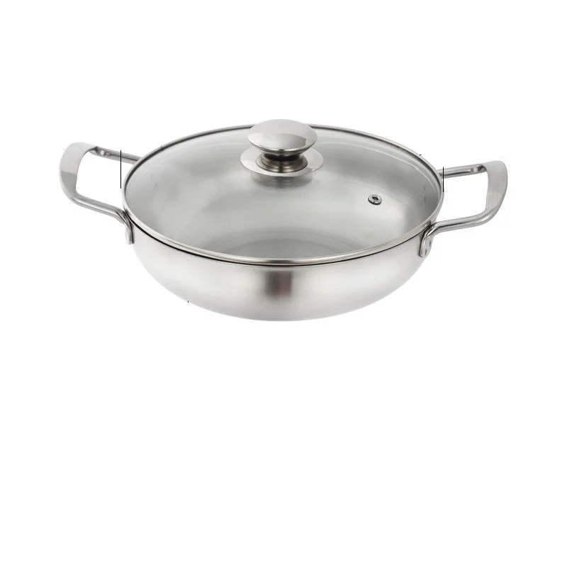 Soup Pot Stainless Steel Thickening Force Household Dry Frying Pan Small Hot Mini Noodle Kitchen | Дом и сад