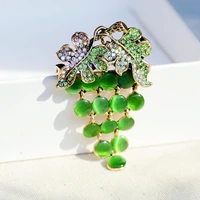oriental rhyme plant flower natural stone alloy brooch pendant dual use unisex style embellished clothing n20