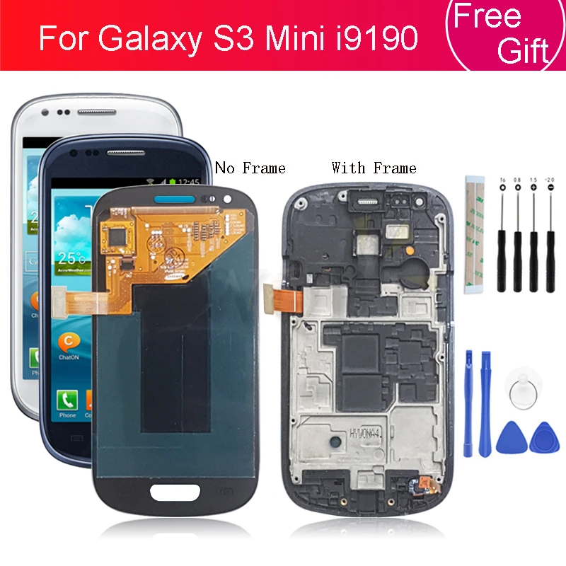 ЖК дисплей Super AMOLED для SAMSUNG Galaxy S3 Mini SIII с сенсорным экраном и дигитайзером i8190 GT i8195