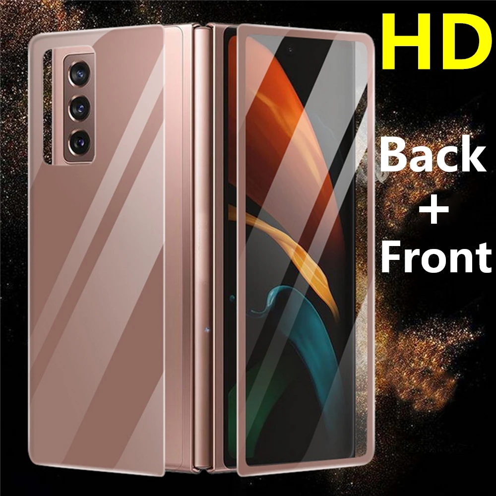 

Защитный экран HD для Samsung Galaxy Z Fold 2 5G, закаленное стекло, пленка с защитой от отпечатков пальцев, чехол с золотой рамкой для Samsung Z Fold 2