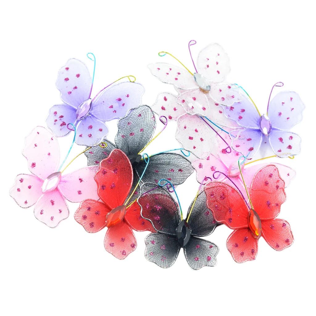 

10 Pieces Butterfly Filigree Decoration Glitter Mesh for Scrapbooking
