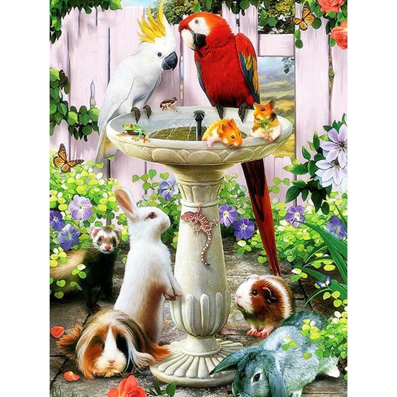 5D алмазов картина мультфильм Полный Круглый алмазные мозаичные животные Стразы