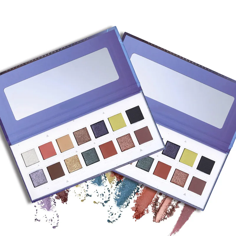 Мягкая знойная палитра теней для век 14 матовых металлических цветов длительного