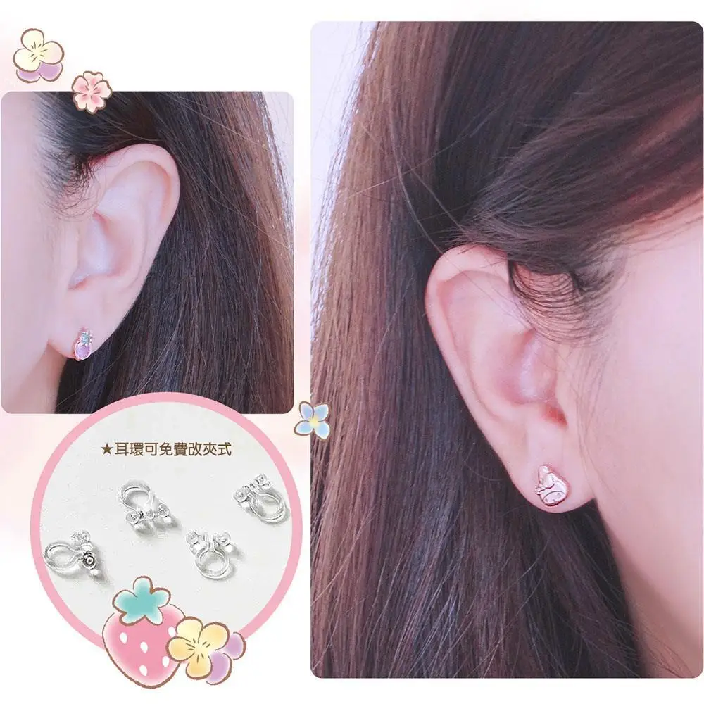 

Mymelody Strawberry Bright Crystal Sterling Silver Stud Earrings Rose Gold