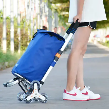 Трехколесная лестница корзина для покупок домашняя Тележка трейлер переносная