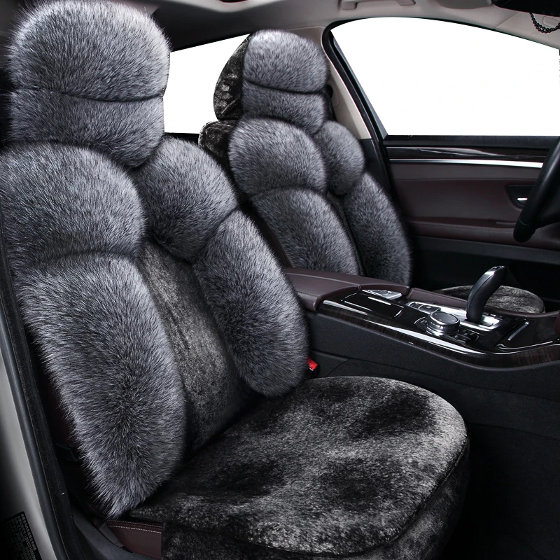 Роскошные универсальные осенне-зимние теплые меховые шерстяные Чехлы для