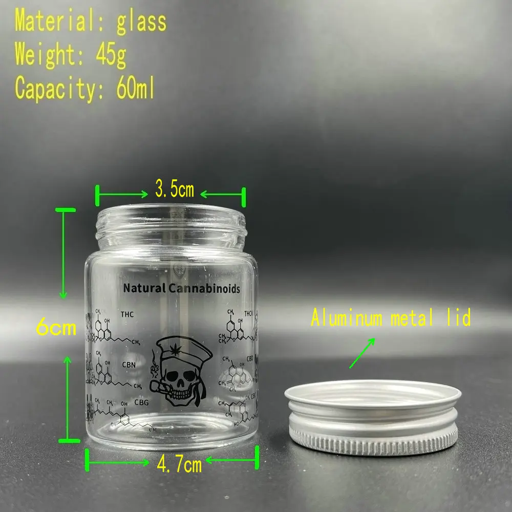 

Weed Storage Bottle Storage Jar 420 Glass Sealed Small Jar With Lid 1pcs