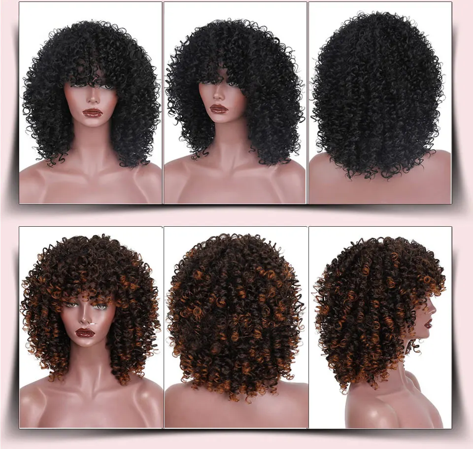 Vigorous Synthetic Wigs Short Afro Kinky Curly Ombre Pink Hair for Black Women 10Inches Wigs Natural Purple Heat Resistant Hair