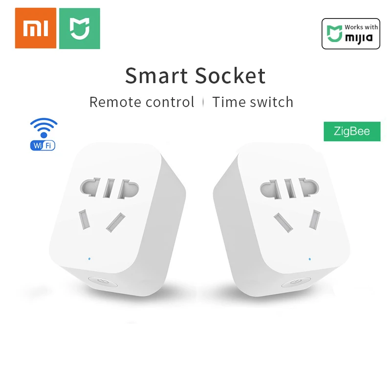 Умная розетка Xiaomi Mi Mijia домашняя с дистанционным управлением Wi-Fi или ZigBee работает