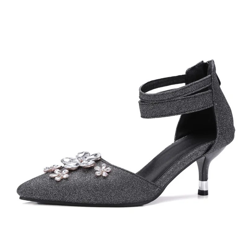 Женские туфли-лодочки большого размера на высоком каблуке женские с цветочным