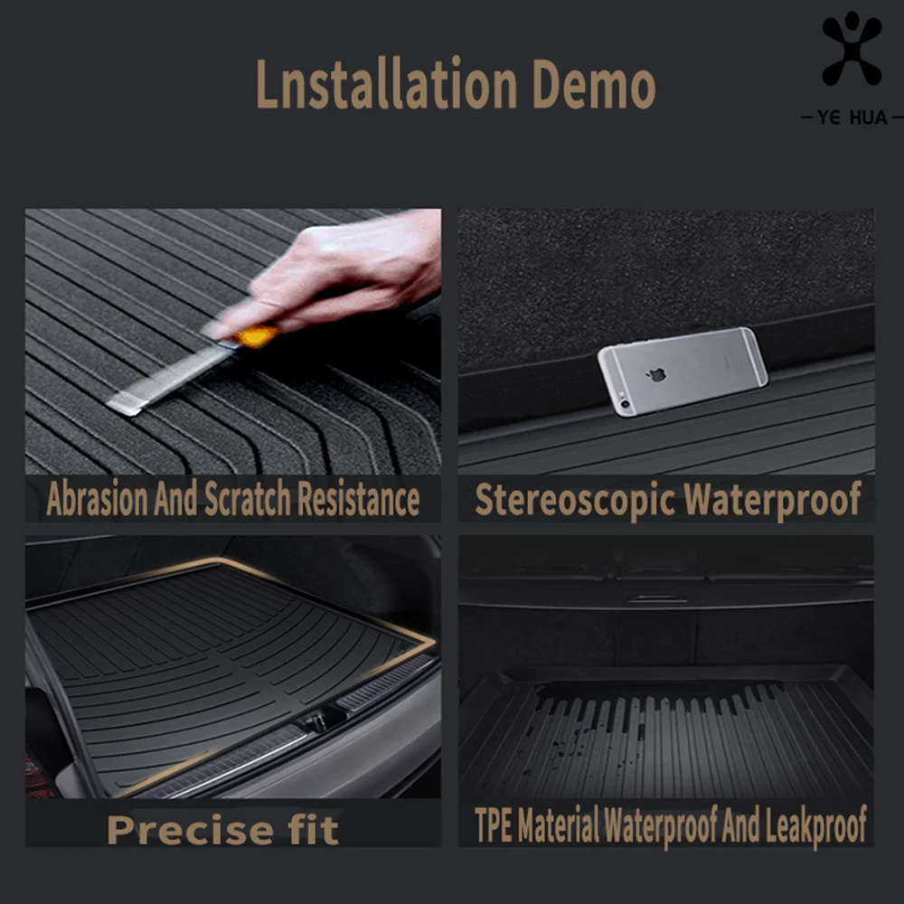 

Specialized For Jeep Wrangler JK 14-17 Durable Car Trunk Mats TPO Custom Floor Mat Protection Carpet Auto Accessories Modified