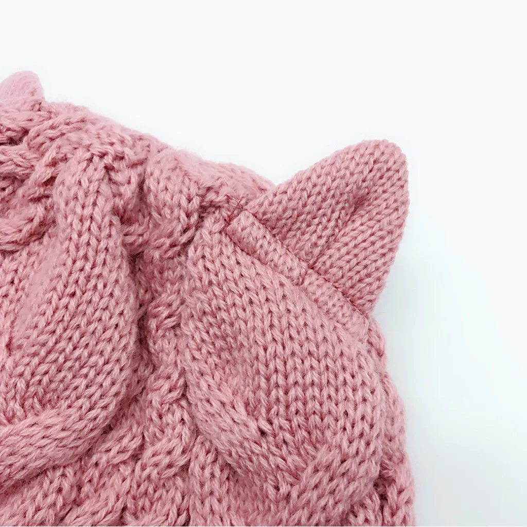 2pcs Kids Baby Boys Girls Children Warm Thick Fleece Knit Crochet Hat Casual Beanie Cap Scarf Set Bonnet Enfant baby Winter hat | Детская