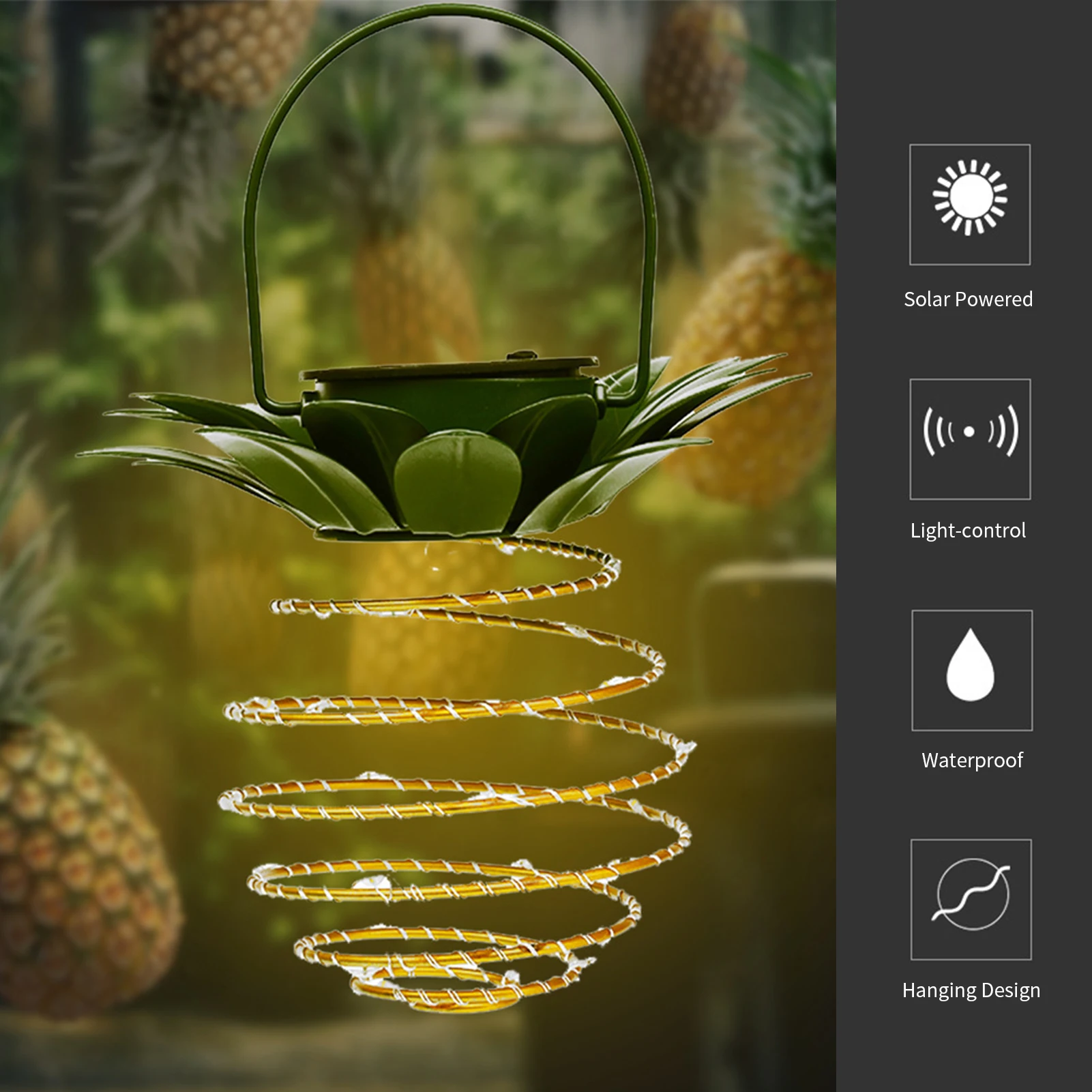 

Форма ананаса солнечный светильник уличный подвесной 60LED ананас патио светильник s Водонепроницаемый Солнечный Фонари светильник для сада ...