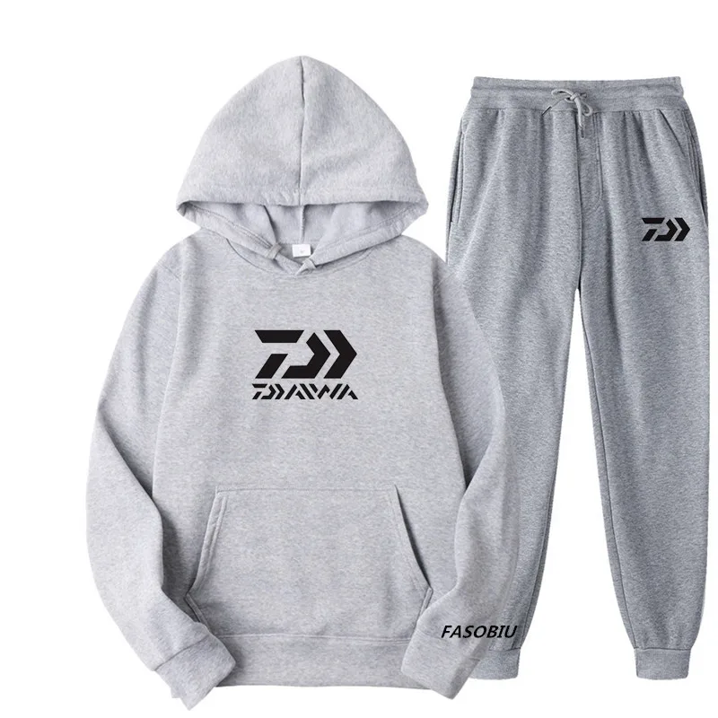 

Men Sportswear Hoodies Set Spring Daiwa Fishing Clothing Outdoor Sport Solid Color Fishing Jacket And Fishing Pants Dawa Clothes