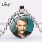 CHSXY ожерелье с подвеской с изображением французской рок-звезды Джонни халлея, искусство, фото детской бижутерия, подарок для поклонников, коллекция сувениров