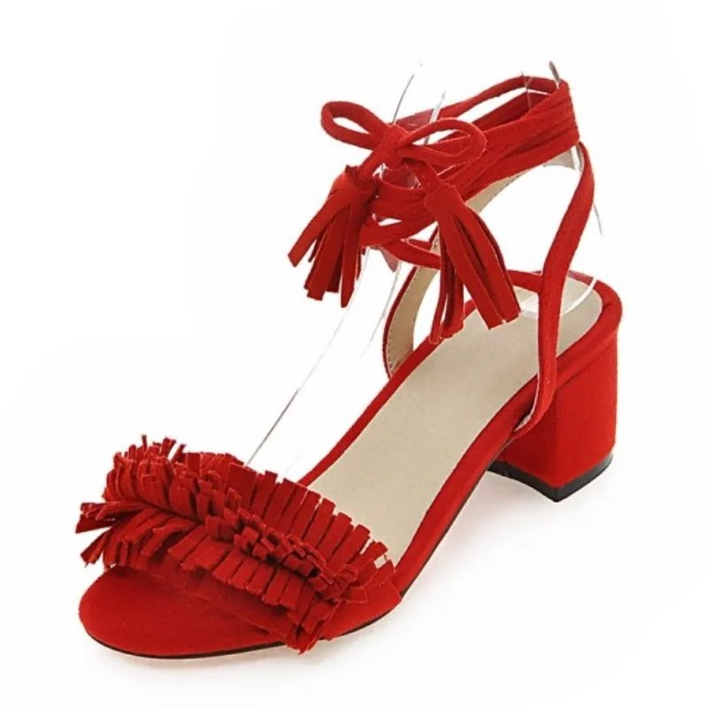 Босоножки женские модные на шнуровке Размеры 33 43|Боссоножки и сандалии| |