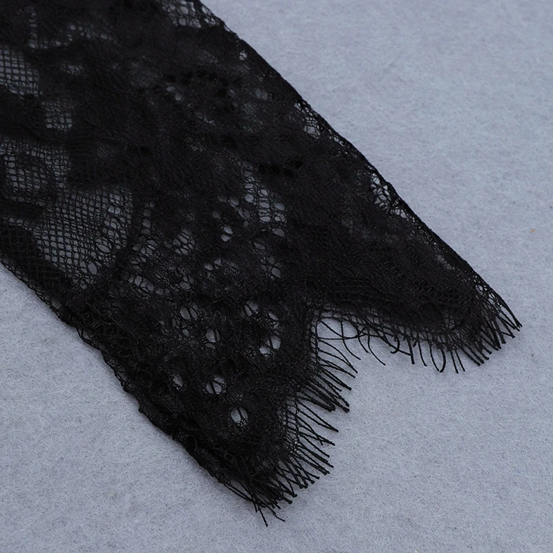 

Beateen 2020 New Sexy V-Neck Lace Long Sleeves Lace Turtleneck Asymmetric Hem Dress Women Party Mini Dress