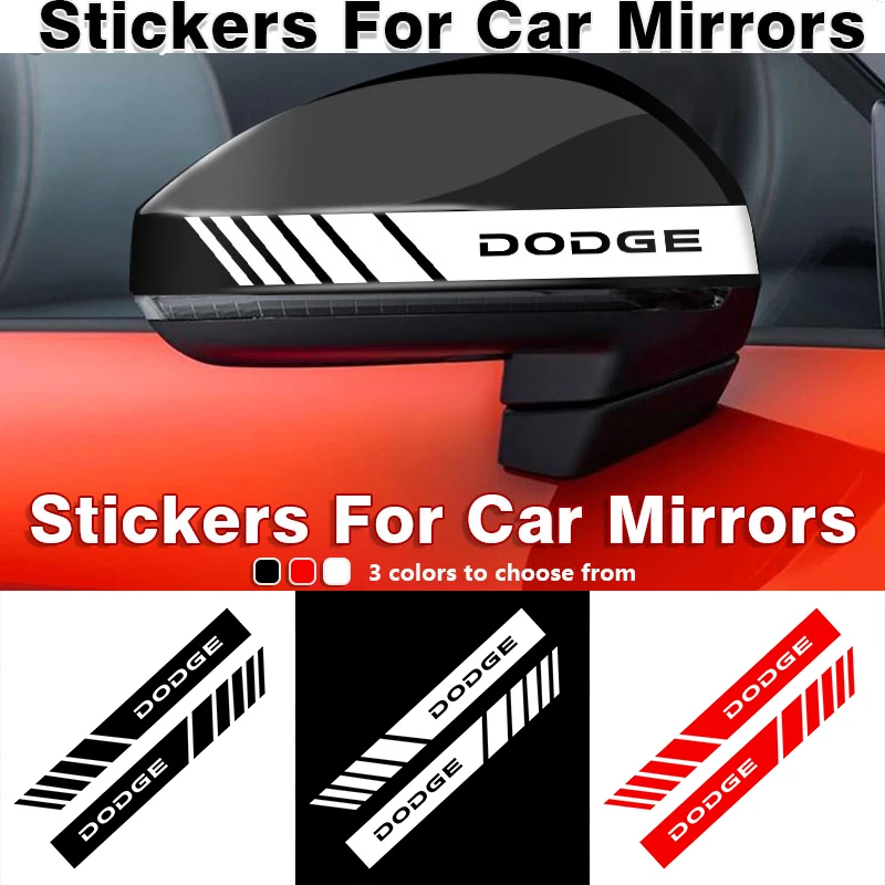 

2pcs car rearview mirror sticker car decoration decal For Dodge Challenger RAM 1500 Charger Avenger Caliber Nitro Auto Gadget