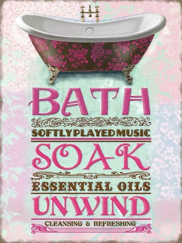 

Bathroom Signs Bath Soak Unwind Toilet Bathroom Wc Loo Decor Metal Plate For Home Bar Pub Wall Decor Plaques