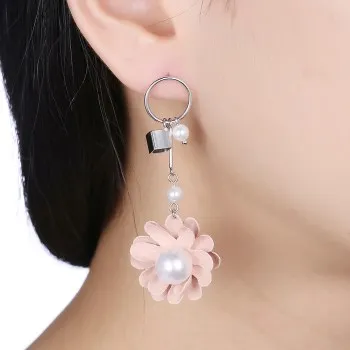 

PTE S925 Sterling Silver Earrings, Pearl Flower Tassel Earrings SB-E0224-GN