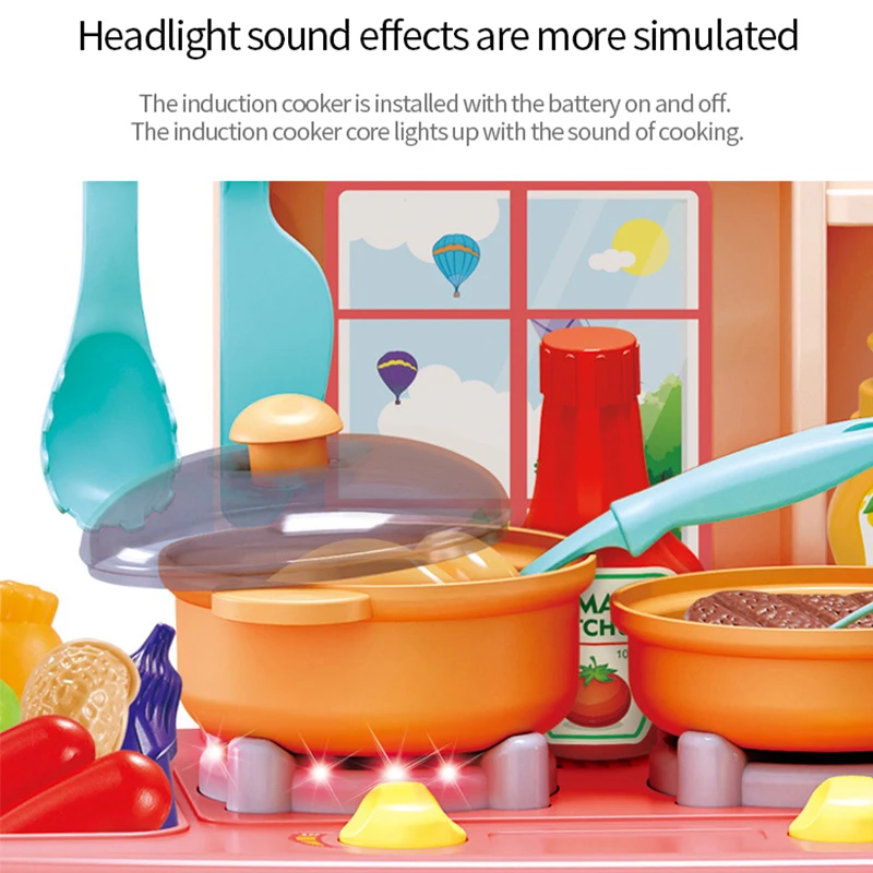 23/26Pcs Kid Kitchen Toy Simulation Spray Water Dinnerware Pretend Play Cooking Table Set Children's Gift |
