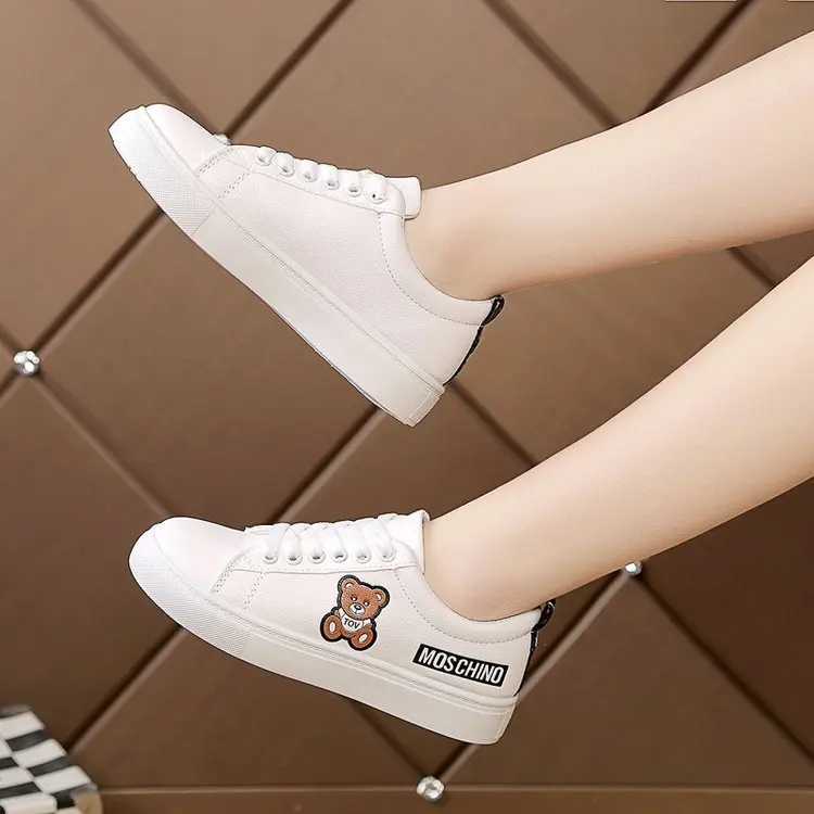 Женские модные белые туфли на плоской подошве в Корейском стиле новый стиль