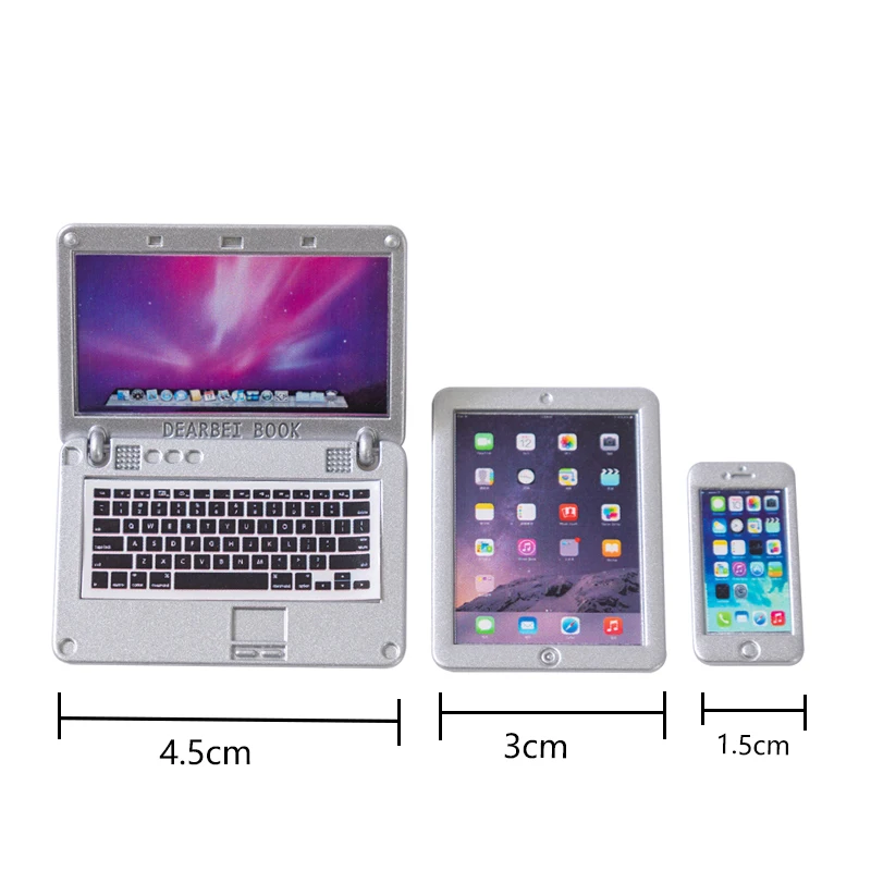 

Мини мобильный ноутбук 3 шт. в 1, ретро-телефон для 1/6 1/8 1/12 bjd barbie blythe Кукла licca, телефонный блокнот для куклы