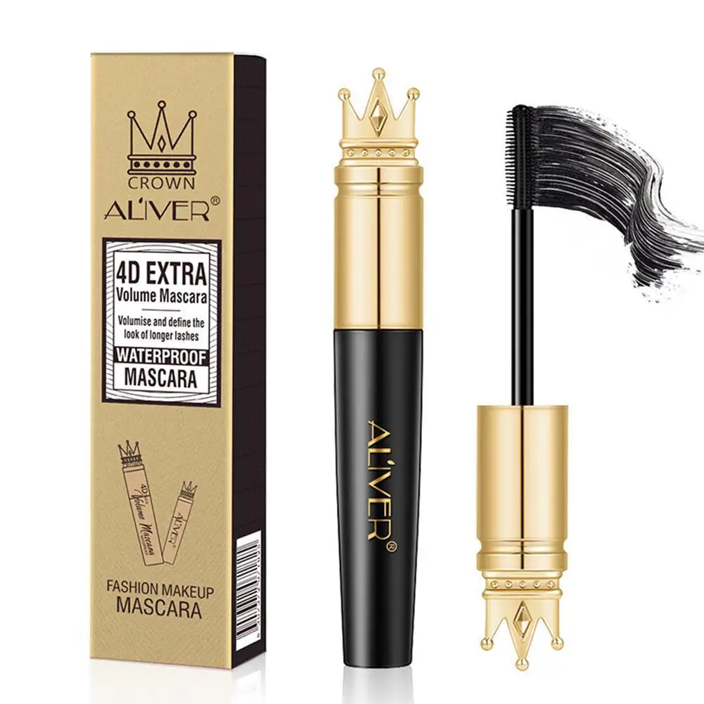 

10g Black Natural Crown Lengthening Long Lasting Smudge Proof Extension Dramatic Fiber Mascara Waterproof Makeup Silk 4D Ey X2Q2