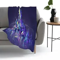 Magic Princess Fairytale Castle Kingdom Throw Blanket Bed Blanket Softblanket Plush Flannel Cozy bedding Home travel Adult child