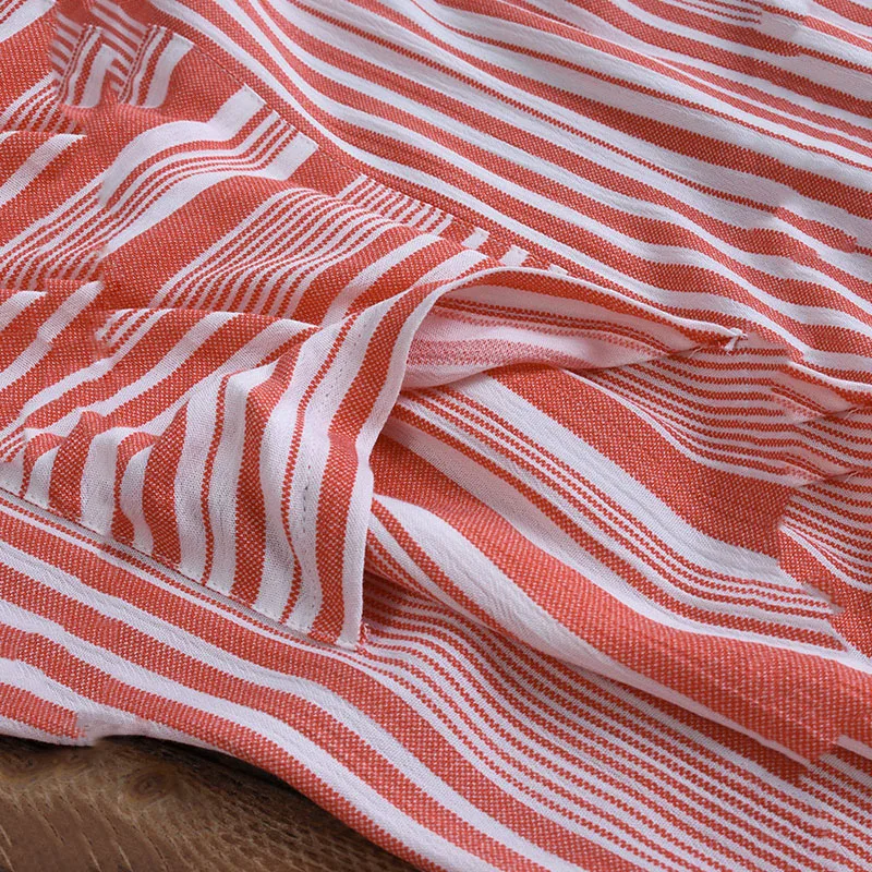 Повседневное Полосатое длинное платье с короткими рукавами и круглым вырезом