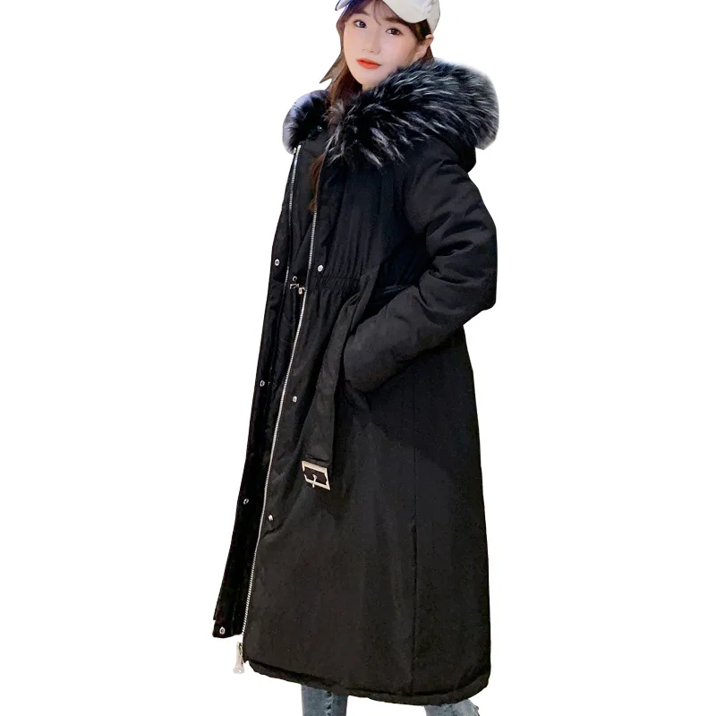 

-10 Degree Spring Womenswear Both Sides Wear Parkas Coat Women's Winter Thick Warm Cotton Jacket Outerwear X-Long Padded Parkas