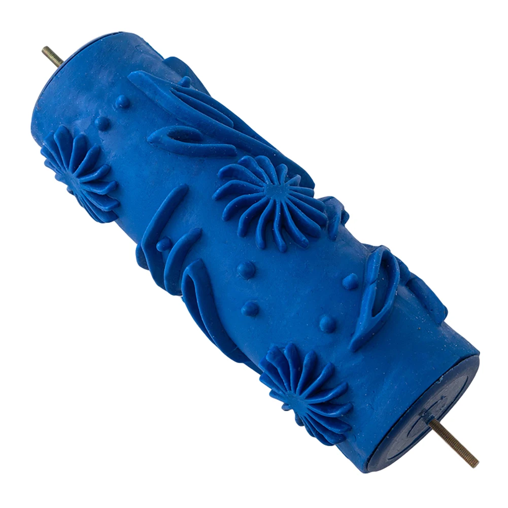 

Patterned Paint Roller Office Brush Wall Decoration Accessory Embossed DIY Stencil Sleeve Flower Leaves Texture Rubber Hand Tool