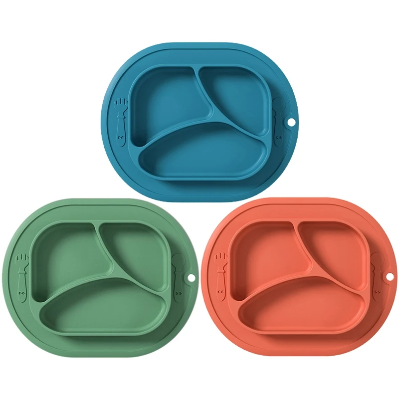 

Baby Food grade silicone Dining Plates Solid Cute Cartoon Children Dishes Suction Toddle Training Tablewares Kids Feeding Bowls
