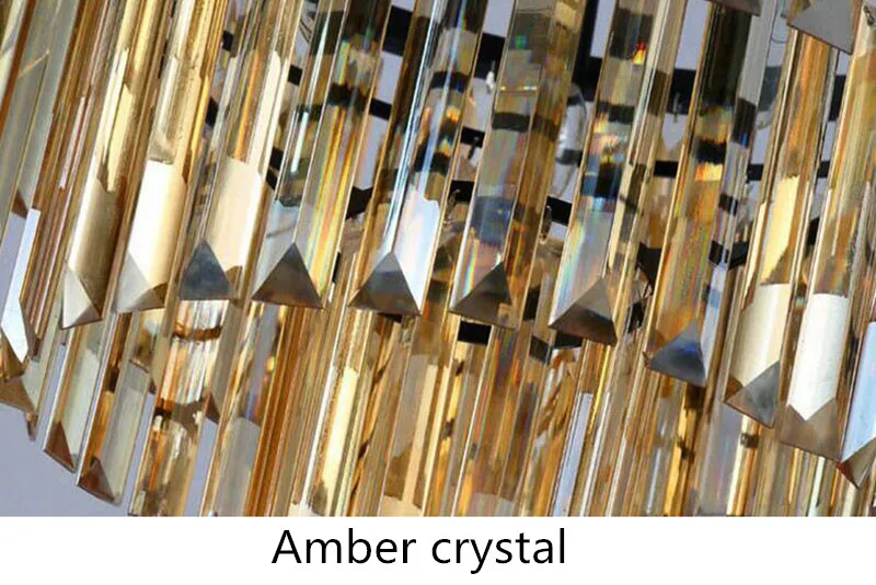 Amber crystal Современные Хрустальные потолочные светильники заподлицо свет для гостиной столовой спальни потолочный светильник украшение для отеля и ресторана - Цвет корпуса: Amber crystal