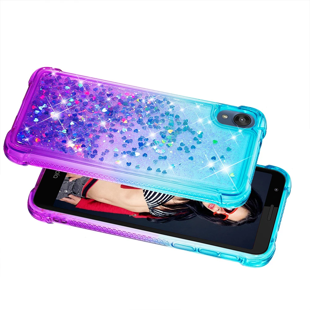 Ультратонкий Блестящий двухцветный градиентный чехол s для Motorola MOTO E6 E6S Plus Love Heart