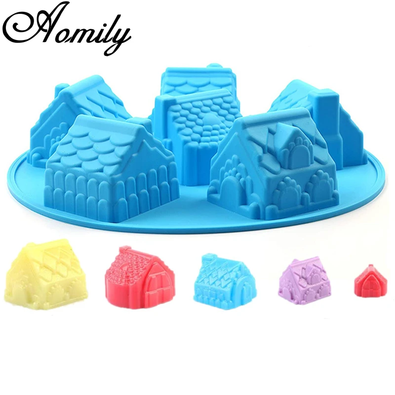 

Aomily, 6 домов, разные формы, силиконовая помадка, искусственная форма, силиконовое мыло, конфеты
