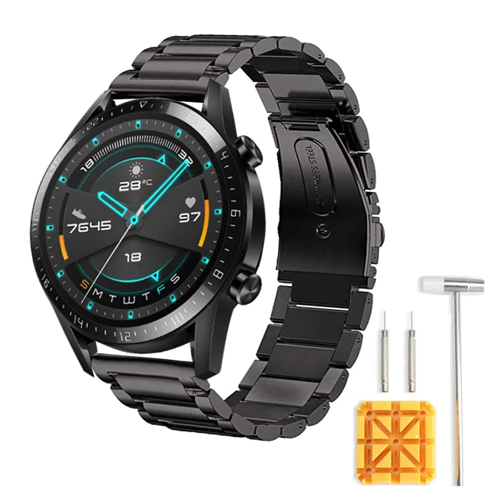 Ремешок из нержавеющей стали для Huawei Watch GT 2E браслет GT2/Samsung Galaxy 46 мм/Gear S3 мм 22