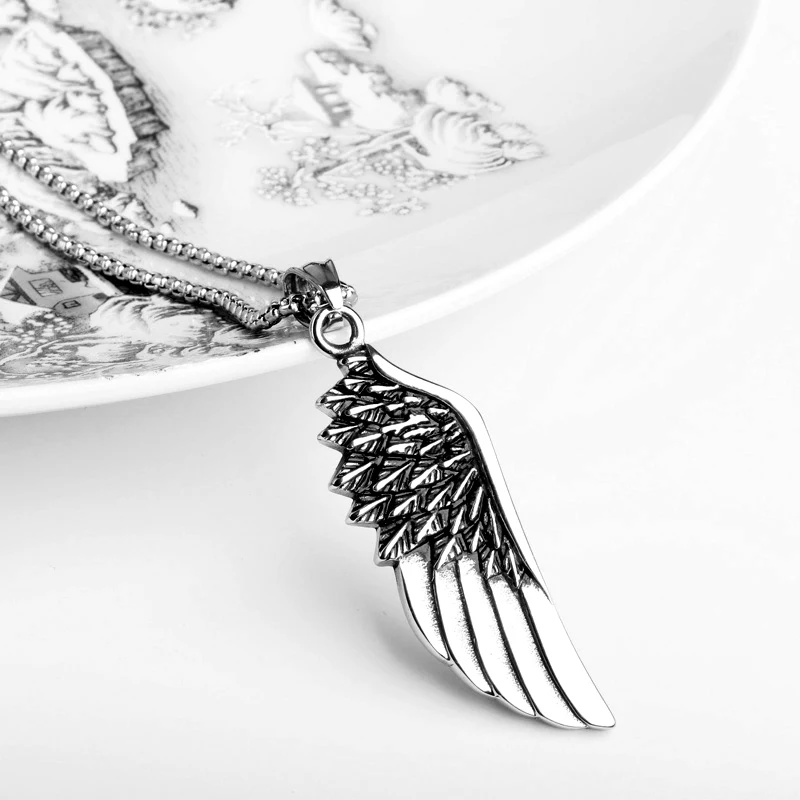 Olowu мужское ожерелье с перьями в форме нержавеющей стали ювелирные изделия для