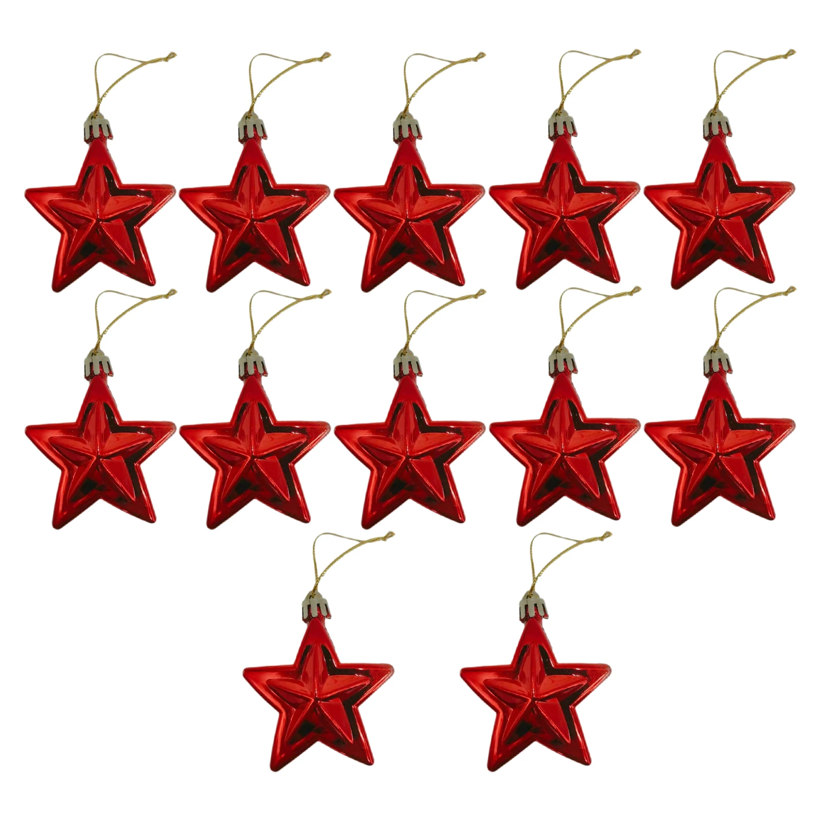

12PCS Hanging Star Ornament Shatterproof Holiday For Home Room Decor America Independence Days Decor