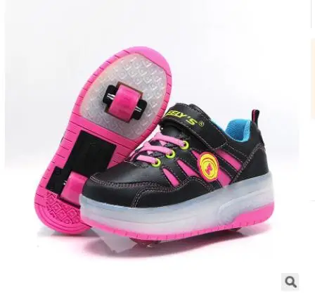 Photo Color 11 Heelys/модная детская обувь для мальчиков с USB, светодиодный светильник, Детские кроссовки с двумя колесами, детские роликовые коньки, светящаяся обувь для девочек - Цвет: Photo Color 11