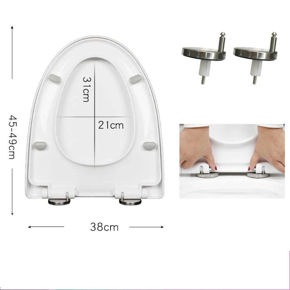 

O/V/U Shaped WC Toilet Seat Soft Close Easy Clean White One Button Quick Release