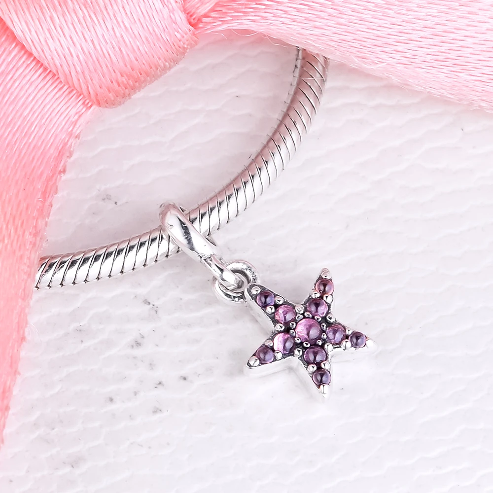 

My Pink Starfish Dangle Charm Silver kralen voor sieraden maken Fits 925 Silver Original Small Charms Me Bracelets For Woman DIY